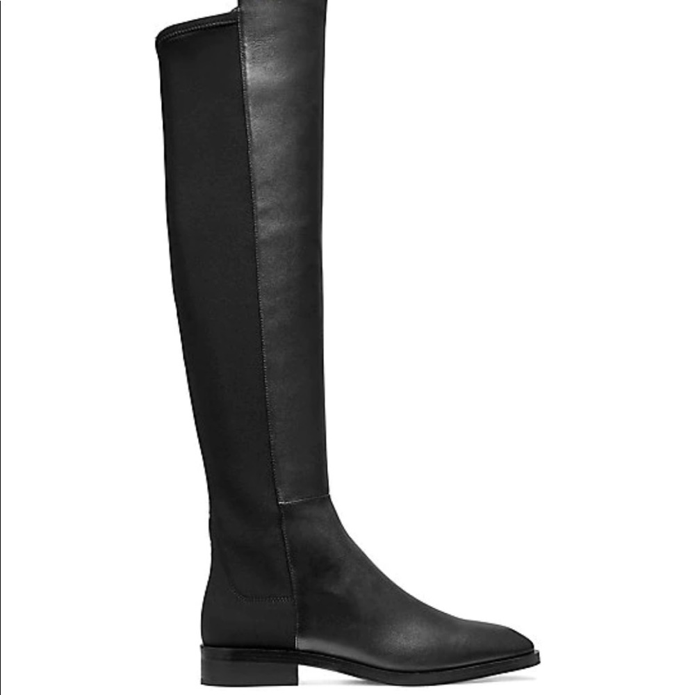 🔴Black over-knee high Chelsea boots suede